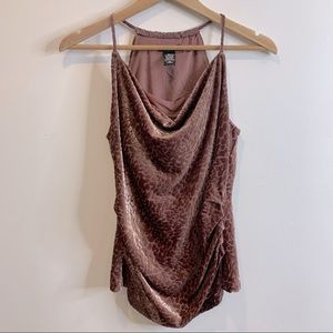 New York & Company Draped Velvet Tank Top